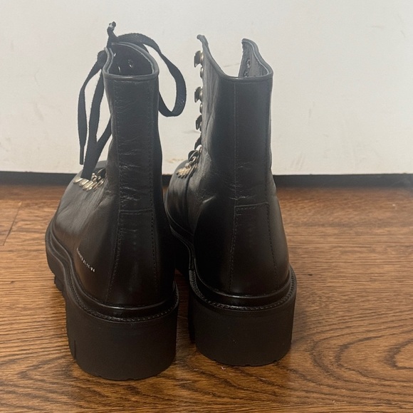 All Saints Wanda Lug Sole Black Leather Combat Boots 40/10 - Picture 10 of 16